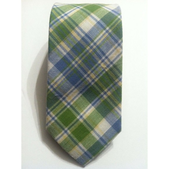 NWT 65.00 TOMMY HILFIGER MENS NEW GREEN 100%COTTON CLASSIC NECKTIE WIDTH:3" - Picture 1 of 2